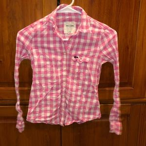 Pink and White patterned Abercrombie Button down